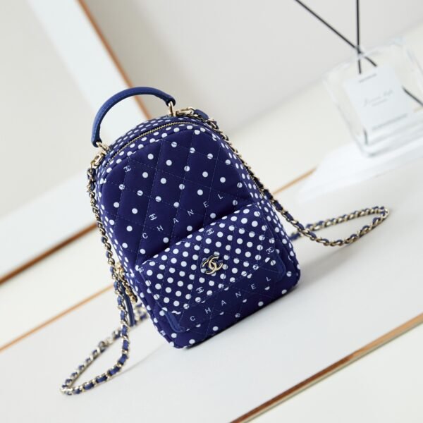 Chanel Polka Dot Quilted Mini Backpack
